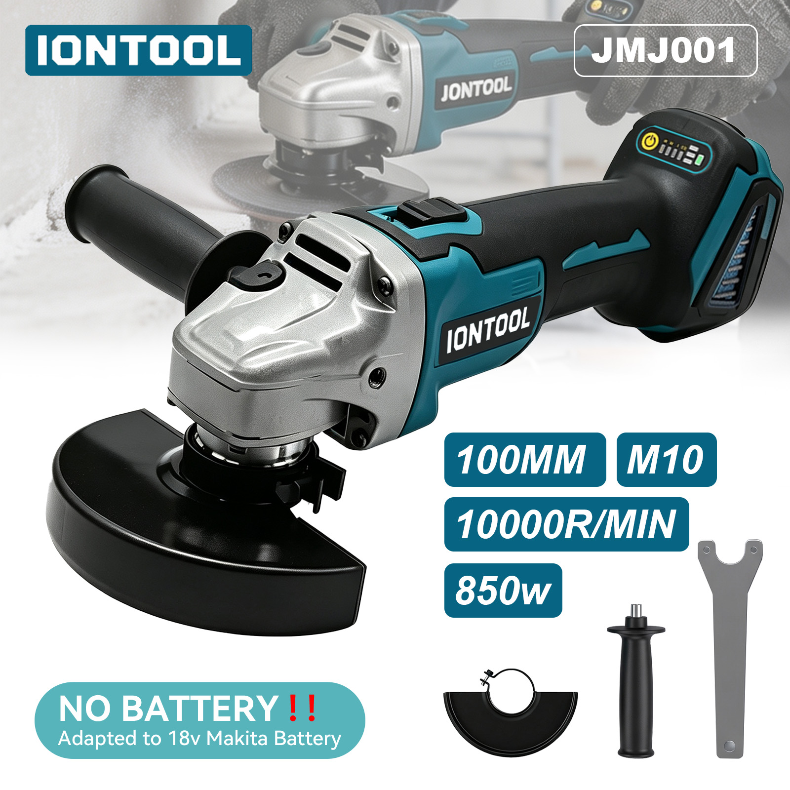 Brushless Grinder 100Mm 850W - IONTOOL Bezszczotkowa, akumulatorowa szlifierka kątowa 100