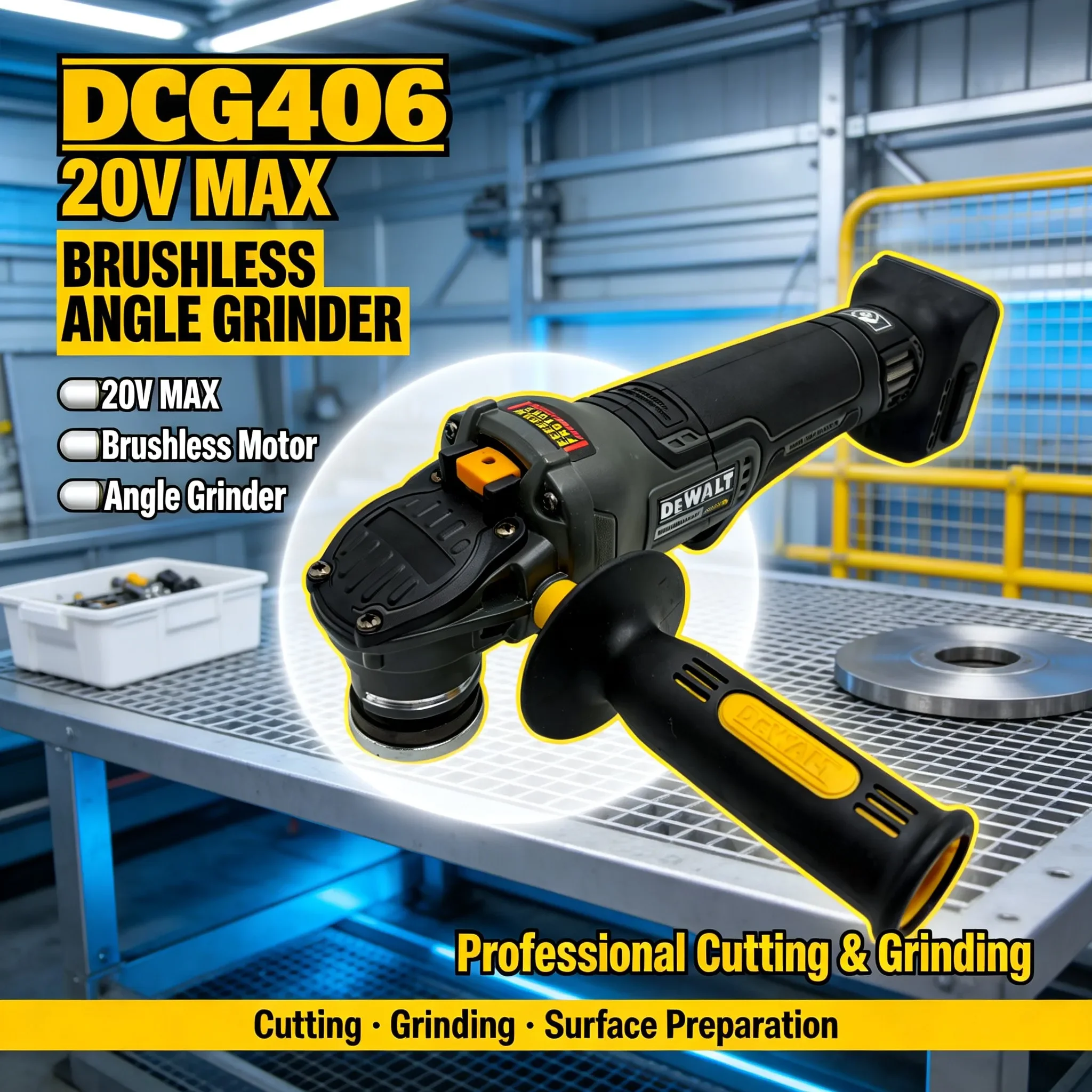 Cordless Angle Grinder 125Mm Brushless - DEWALT DCG406 Bezszczotkowa, akumulatorowa szlifierka kątowa