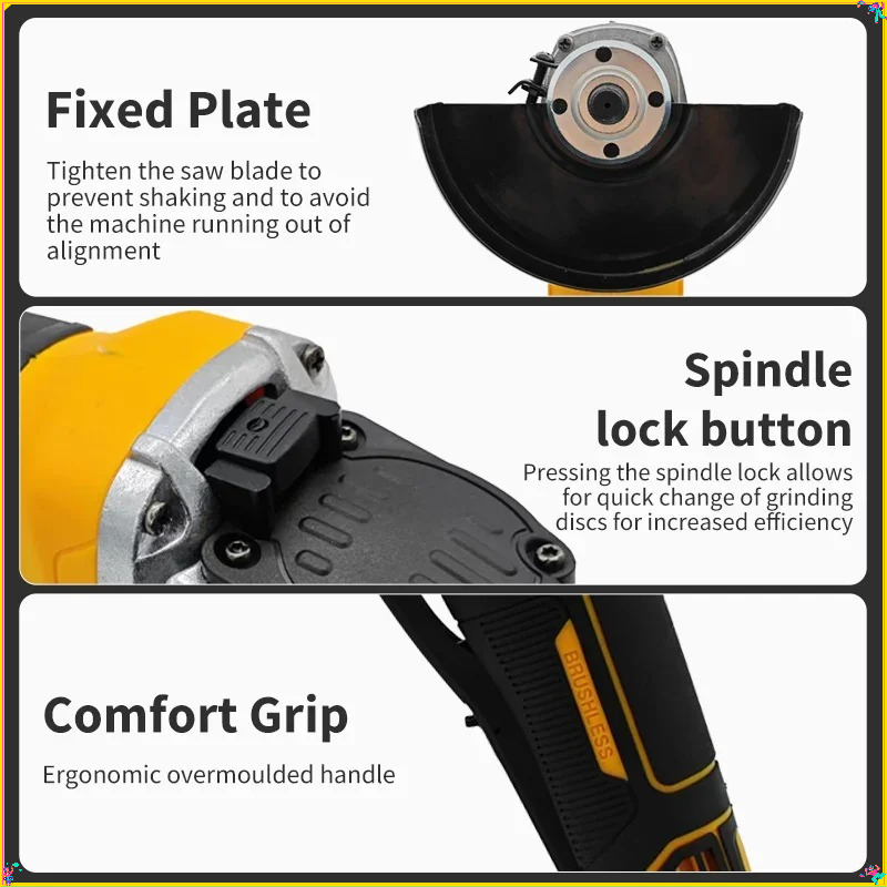 Bezprzewodowa szlifierka kątow – Cordless Angle Grinder 125Mm Brushless recenzja i cena